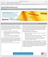 Benefits of OptOutPrescreen.com